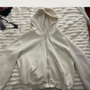 Cream Zip-Up Hoodie